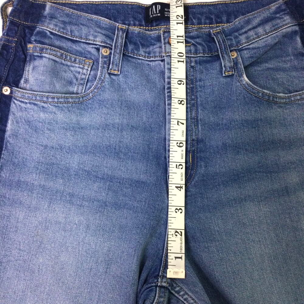 GAP Two-Tone Blue Wide Leg Jeans - Picture 12 of 14